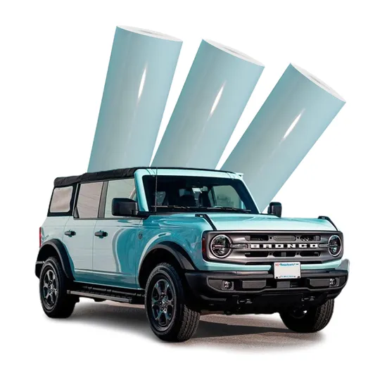Car Vinyl Wrap Pet Car Decoration Sky Blue Rainbow Neo Chrome Bubble Free Wrapping Sticker Vinyl Car Film